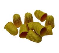 Pack of 12 Rubber Thimbles (Thimblettes) Size 2 Yellow 18mm