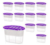 Pack of 12 Scented Interior Dehumidifier Condensation Remover Moisture Absorber Damp Mould Moisture in Home Kitchen Wardrobe Bedroom Caravan Office Garage Bathroom Basement 500 ml (Lavender, 12)