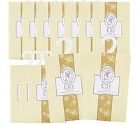 Pack of 12 Scented Sachets, Cabinet Deodorant, Natural Odour Sachet, Laundry Fragrance, Cabinet Fragrance Sachets, Wardrobe Fragrance Freshener, Hanging Bag, Cabinet Fragrance Freshness (12 LILY)