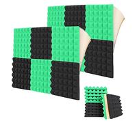 Pack of 12 Self-Adhesive Acoustic Foam Panels, 2 x 12 x 12 Studio Wedge Tile with Back Sticker, Soundproof Panel Wedge for the Wall