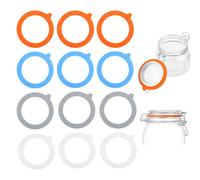 Pack of 12 Silicone Replacement Seals for Mason Jars, Rubber Rings for Weck Jars, Leak-Proof, Orange, Soft and Reusable, Fits Standard 3.8 Inch Diameter Jars