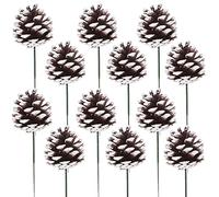 Pack of 12 Snow Pine Cone, 19cm Christmas Tree Decorations Snowy Christmas Natural Picks Snow Flocked Christmas Tree Ornaments Pinecones for Holiday Xmas Craft Wreath Garland Decor (Snowy, 12)