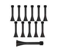 Pack of 12 sturdy spring-loaded door plates with rustproof screws and durable rubber end caps