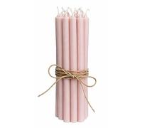 Pack of 12 Thin Taper Candles Height 20 cm Diameter 1.3 cm Various Colours Burn Time 2.5 Hours Light Pink