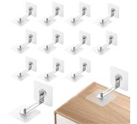 Pack of 12 tilt protection furniture set, tilt protection furniture without drilling, wall mounting without drilling, child safety cabinet, can prevent the cabinet from falling off and squeezing the