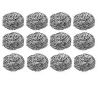Pack of 12 Tough Stainless Steel Scourers | Rust Resistant Spiral Metal Scourer, Powerful and Effective