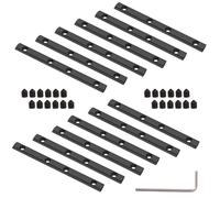 Pack of 12 Track Connectors, Aluminium Profile Connectors, Straight Inner Line, 10 cm Length, with M5 Screws, for 20 x 20 Series, 6 mm Groove (Black, 12PACK-2020)