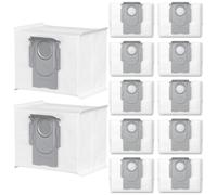 Pack of 12 Vacuum Cleaner Bags for Roborock Q7 L5+/Q10 S5+/Q5 Pro+/Q5 Max+/S8+/S8 Pro Ultra/S7 MaxV Ultra/S7 Pro Ultra/Q5+/Q7+/Q7 Max+/T8/G10S Pro/Q8 Max+ Vacuum Cleaner Suction Station 3L Vacuum