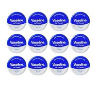 Pack of 12 Vaseline Lip Therapy Original 20g Tin | Petroleum Jelly Lip Balm for Dry, Chapped & Cracked Lips | Classic Moisturising Lip Care for Everyday Use | Mini Pocket Travel Size