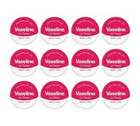 Pack of 12 Vaseline Lip Therapy Rosy Lips 20g Tin | Petroleum Jelly Lip Balm for Dry, Chapped & Cracked Lips | Moisturising Lip Care with Soft Rosy Tint | Mini Pocket Travel Size