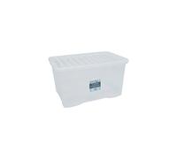 Pack of 12) - Wham Crystal Storage Box with Lid 60 Litre - Clear