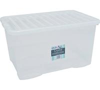 Pack of 12) - Wham Crystal Storage Box with Lid 60 Litre - Clear