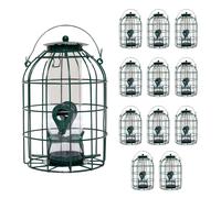 Natures Market Wild Bird Seed Feeder with Squirrel Guard 12 Pack - Size: 16 x 16 x 27cm - Green - Nature's Market - Wilko