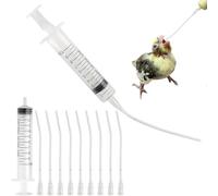Pack of 12 Young Birds Feeding Hose, Includes a 2 x 10 ml Syringe with Hose, Pigeon Accessories, Feeder Food, Hand Feeding Tool for Baby Birds and Parrots, Milk, Water, Medicines