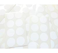 Pack of 120, 22mm Round Circular, White Plastic Circle Labels, Permanent Adhesive, Sticky Durable Poly Waterproof dot Stickers