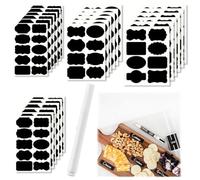 Pack of 120/240 Stickers for Labelling, Waterproof Adhesive Labels for Labelling with Pen, Blackboard Film, Self-Adhesive Stickers for Labelling, Jam etc. (120 Tip Parts + 1 Pen)