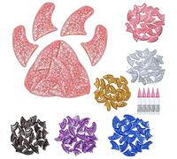 Pack of 120 Cat Nail Caps Colourful Cat Claw Caps Soft Pet Cat Claw Caps 6 Colour Cat Paw Care Soft Cat Claw Covers with Adhesives Soft Designer Nail Caps Nail Claws Cover
