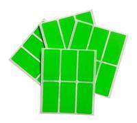 Pack of 120 Fluorescent Green 25x50mm Rectangular Labels - Adhesive Stickers