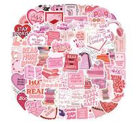 Pack of 120 Pink Book Stickers, Beautiful Pink Sticker Set, Aesthetic Stickers for Women, Girls, Book Lovers, Gifts for Adults