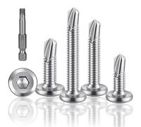 Pack of 120 Self-Tapping Screws 410 Stainless Steel 5.5 x 19 mm Tapping Screws Flat Head Hexagon Socket Screws Drilling Screws Stainless Steel with Hexagon Socket Drill Facade Screws Metal Screws