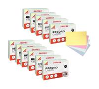 Pack of 1200 Assorted Colour Ruled 6x4 Record Cards - Lined Study Index Cards for Notes, Revision