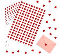 Pack of 1200 Heart Stickers, 1 cm Mini Heart Stickers, Red Reward Stickers, Hearts, Self-Adhesive Stickers, Funny Heart Stickers, Heart Stickers, for Gift Wrapping, Scrapbooking