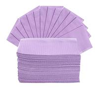 Pack of 125 45 x 32.5 cm Dental Bibs Disposable 3 Ply Waterproof Piercing Tattoo Paper Tablecloths Clean Pad Patient Napkin Tissue Bibs for Dental Clinic, Tattoo Station and Salon (Purple)