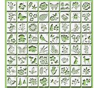 Pack of 128 Reusable Plastic Stencils Templates Stencil Reusable Plastic Templates Flowers Stencils Small Painting Set Stencils Set for Scrapbooking Wood Furniture Canvas Decoration