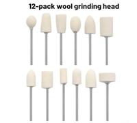 Pack of 12Pcs Wool Engraver Abrasive Buffing Wheels, 2 35mm Shank for Efficient Polishing (Without Box)