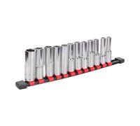 Pack of 13 High Strength Socket Set with Holder for Tool Management and Comprehensive Size Coverage in Repairing Use Socket and Driver Set