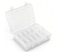 Pack of 13 Sorting Boxes for Small Items, Plastic Box with Lid, Small, Transparent Storage Box, Transparent, 2 Sizes, Contains 1 Large Box and 12 Small Boxes, for Earrings, Rings, Beads