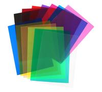 Pack of 13 Transparent Coloured Filters, Gelatin Photographic Gel for Spotlights, 13 Colours, Plastic Film for LED Light, Studio Flash Photography, Colour Correction, 29.7 x 21 cm, Party Decoration
