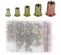 Pack of 130 stainless steel rivet nuts M6, M3, M4, M5, M8, insert nuts, blind rivet nuts, threaded rivets for sheet metal, pipes, electrical appliances and industrial products