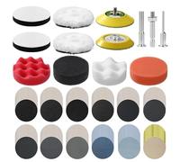 Pack of 133 Polishing Attachment, Cordless Screwdriver, Sanding Discs Wet Sandpaper, 3 Inch Sanding and Polishing Set, 75 mm Wet Sandpaper & Polishing Discs, Polishing Pad Sponges Set, for Polishing