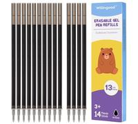Pack of 14 Black Erasable Refill Leads - Compatible with Legami - Easy to Erase - Simple and Practical for School and Everyday Life, Pen Tip 0.7 mm, Height 13 cm
