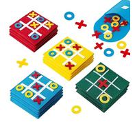 Pack of 14 Tic Tac Toe, Four Colours Felt Tic Tac Mini, Colourful Tic Tac Town Game, Cube Puzzle for Birthday, Children's Day, Home, School, Party