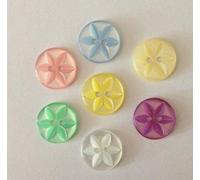 Pack of 140 New 17mm Assorted Star Baby Buttons Polyester Pink Blue White Size 26