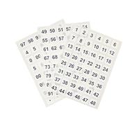 Pack of 144 Black on White 00-99 Number 12x12mm Self Adhesive Labels