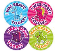 Pack of 144 Dinosaur Bravery Stickers For Children (30mm) Bravery Reward Stickers For Teachers, Doctors, Nurses, Dentists, MyClassroom