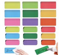 Pack of 144 Magnetic Strips, Writeable, 2 Dimensions, Wipe-Clean Magnetic Signs for Labelling, Colourful Magnetic Labels, Writeable Magnets Labels for Whiteboard Accessories (80 x 30 mm, 60 x 20 mm)