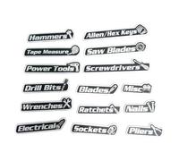 Pack of 15 Badges Organizers Suitable for Multiple Metal Surfaces for Various Tool Identification Applications Labels