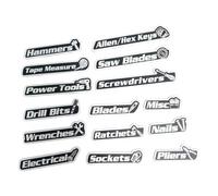 Pack of 15 Badges Organizers Suitable for Multiple Metal Surfaces for Various Tool Identification Applications Holders