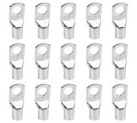 Pack of 15 Cable Lugs 35 mm² M8, Thickened Pipe Cable Lugs Made of Copper, Uninsulated Ring Cable Lugs for Strong Power Connections, SC Cable Lugs M8 for Workshop and Electrical Installation