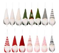 Pack Of 15 Christmas Knitted Ornaments Assorted Gnomes Festival Tree Decoration Handmade Holiday Hanging Accessories Holiday Hanging Accessories