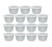 Pack of 15 - Clear Round Plastic Storage Container with Airtight Lid - Moisture-Proof 3D Printer Filament Storage Box for 3D Printer Spools, Durable & Stackable Dry Storage (4L Litre)