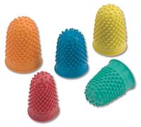 Pack of 15 Coloured Assorted Size Rubber Finger Cones Thimblettes 3 of Each