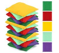 Pack of 15 Cornhole Bags - 10 x 10 cm Throw Bags Bean Bag Set Bean Bags Throwing Game Children Outdoor Garden Games Blind Hole Game Adults for Cornhole Game