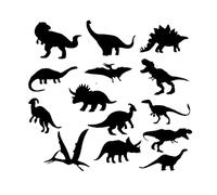 Pack of 15 Jurassic Dinosaur Silhouette Stickers - T-Rex Stickers - Boy Room Decor - Scrapbook Stickers - Dinosaur Party Decorations - Toddler Room Decor (Black) (Small Pack)