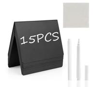 Pack of 15 Mini Chalkboards A-shape Price Tags Stands 100 x 75 mm - Buffet Signs, Place Cards Wedding, Reserved Signs Catering Chalkboard Small, Price Tag, Signs for Labelling