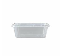 Pack of 15 - Plastic Food Containers With Clear Lids 1 Compartment BPA Free Reusable Meal Prep Containers Food Tubs Lunch Boxes Storage Trays Microwave Freezer & Dishwasher Safe (650 ml, Clear)